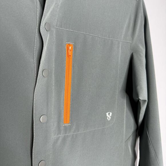 Stoic Shirt Mens Long Sleeve Performance Stretch Snap Hiking Small Charcoal Grey - Picture 3 of 9